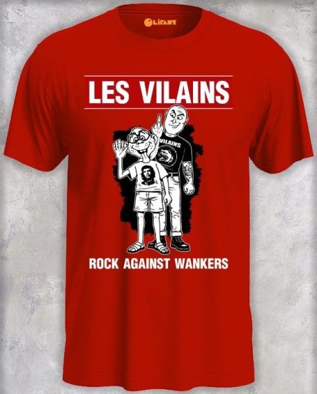 Les Vilains - Rock Against Wankers - Koszulka (czerwona)